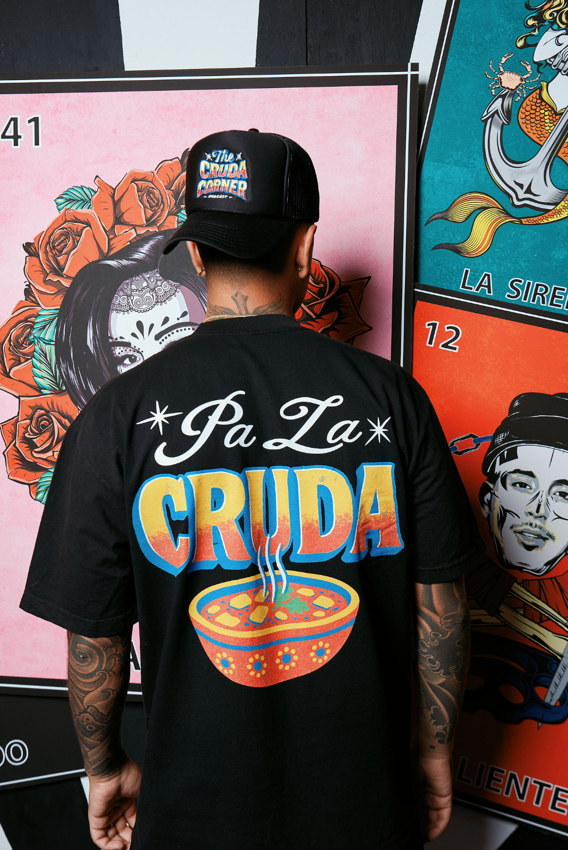The Cruda Corner Trucker Hat (Black)
